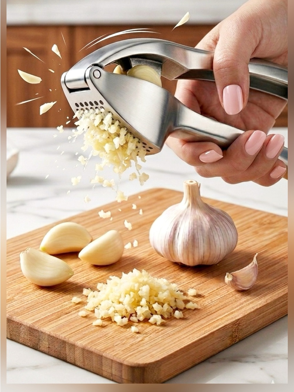 Princess House Stainless Steel Garlic Press - Silver